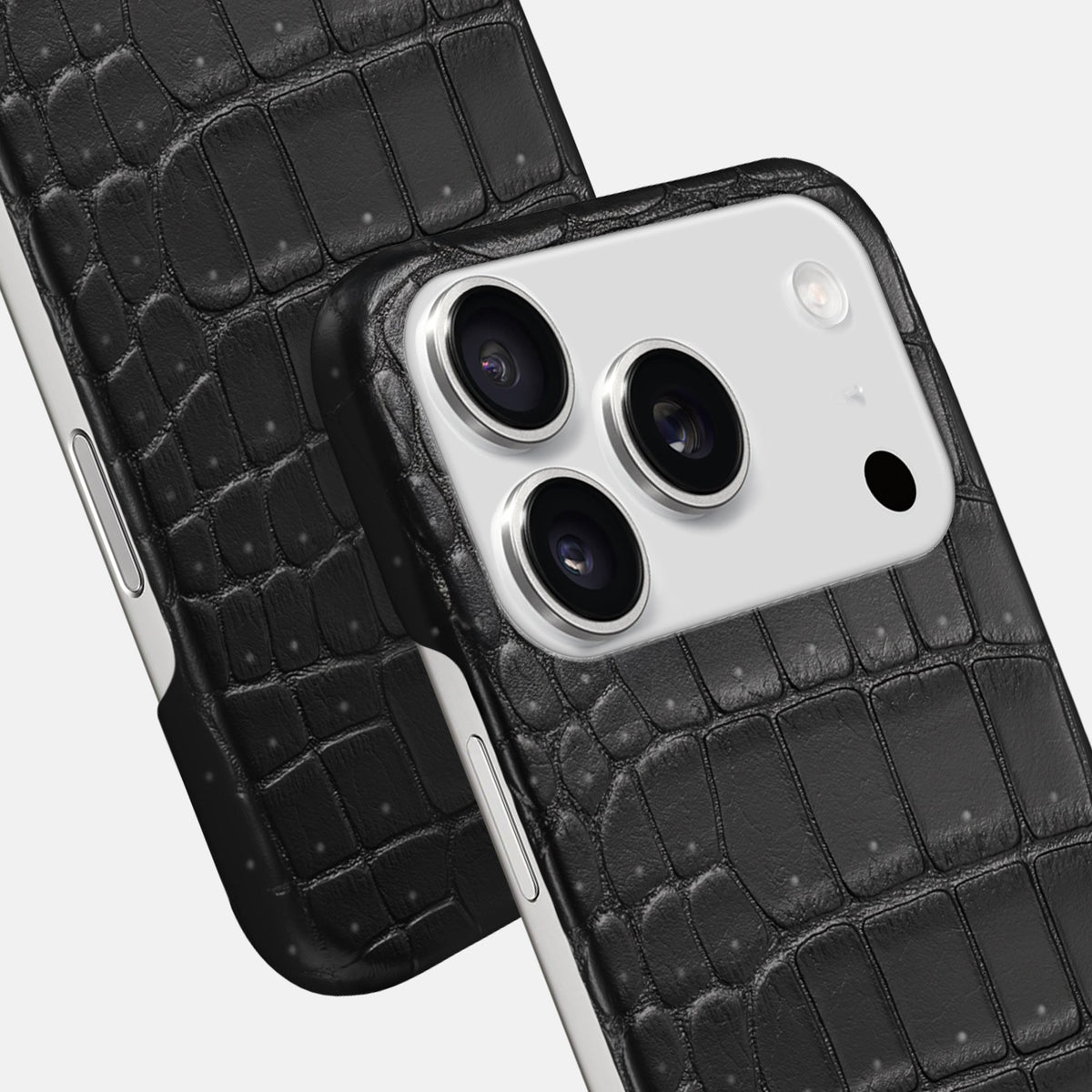 Slim Case For iPhone 18 Pro In Porosus Crocodile -6 | Black