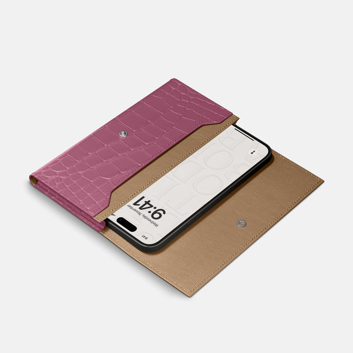 Wallet Case For iPhone 17 Pro In Alligator -2 | Pink-Lagoon