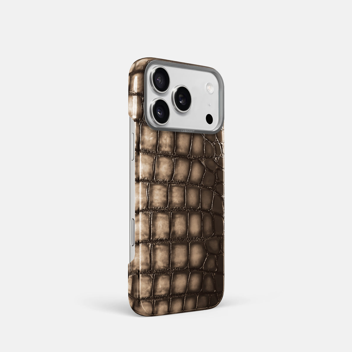Classic Case For iPhone 17 Pro In Patina Alligator -2 | Etoupe-Steel