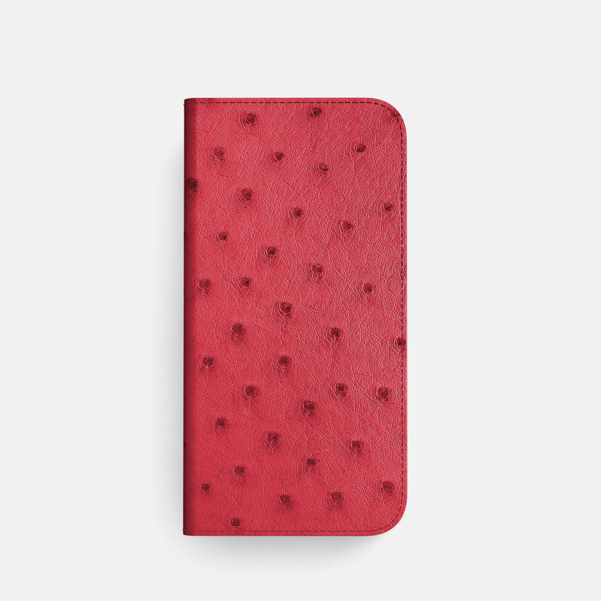 Folio Case with Card For iPhone 18 Pro In Ostrich -4 | Red-Black
