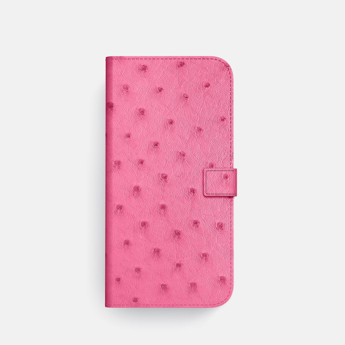 Folio Case with Clasp For iPhone 18 Pro In Ostrich -4 | Pink-Steel