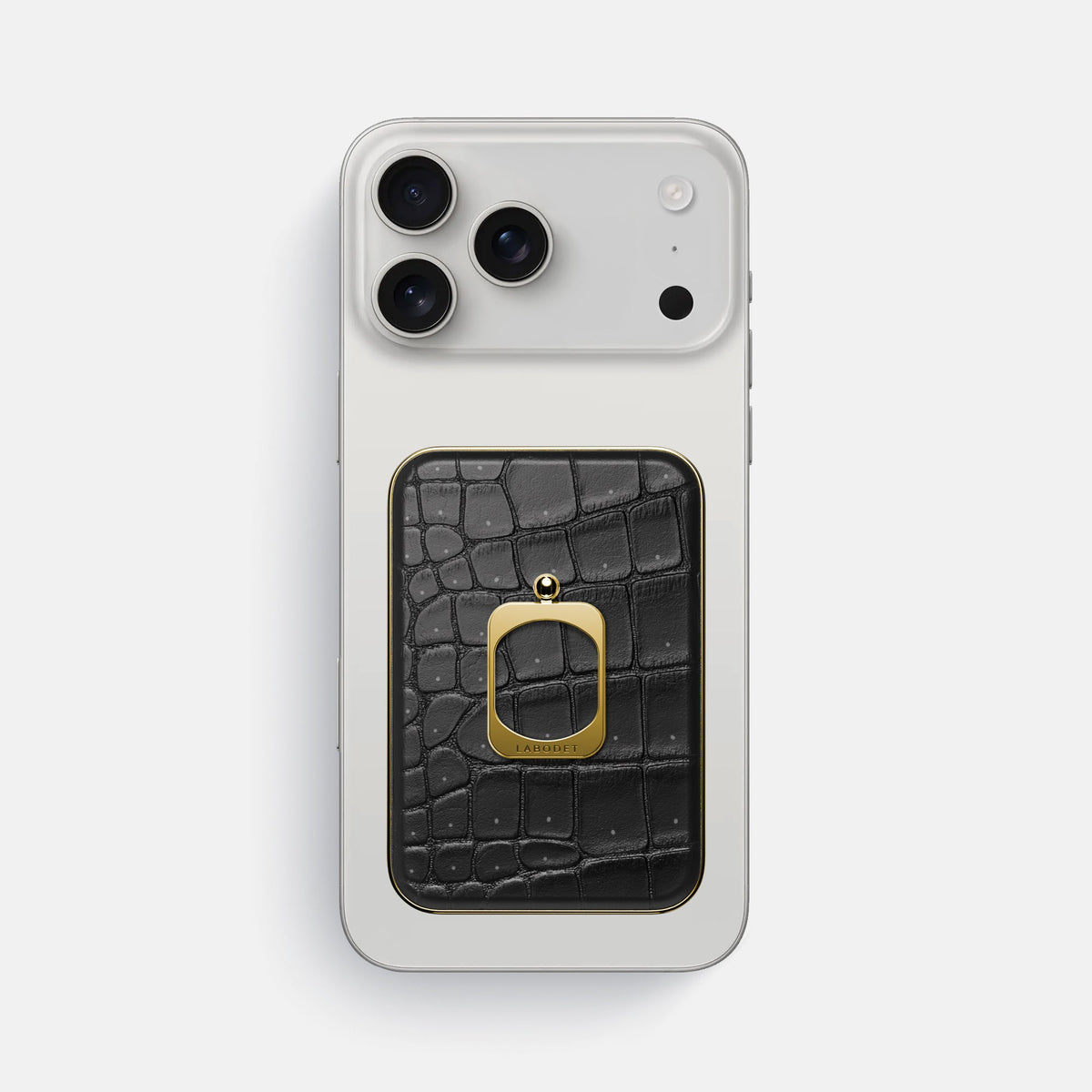 MagSafe Ring For iPhone 18 Pro Max In Porosus Crocodile -2 | Black-Gold