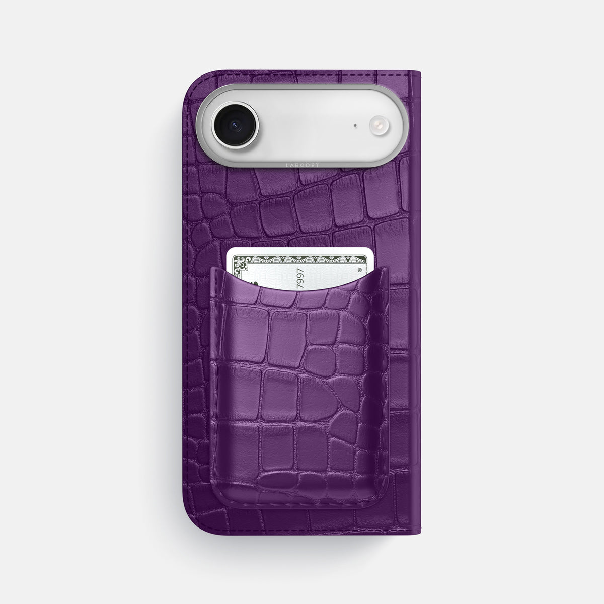 Folio Case with Card For iPhone 17 Air In Alligator -3 | Purple-Steel