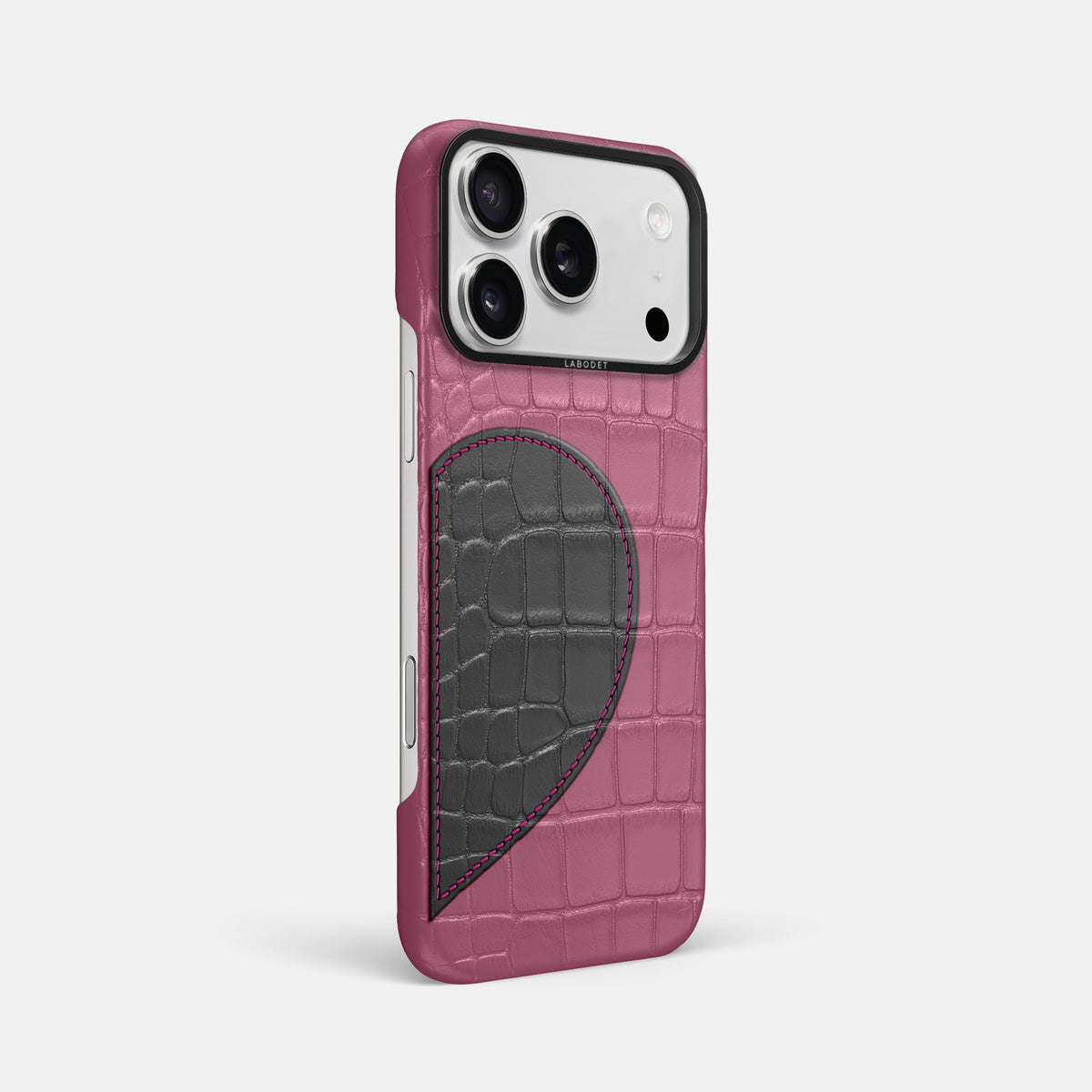 Classic Case With Half Heart - Right For iPhone 18 Pro Max In Alligator -2 | Pink-Lagoon-Black