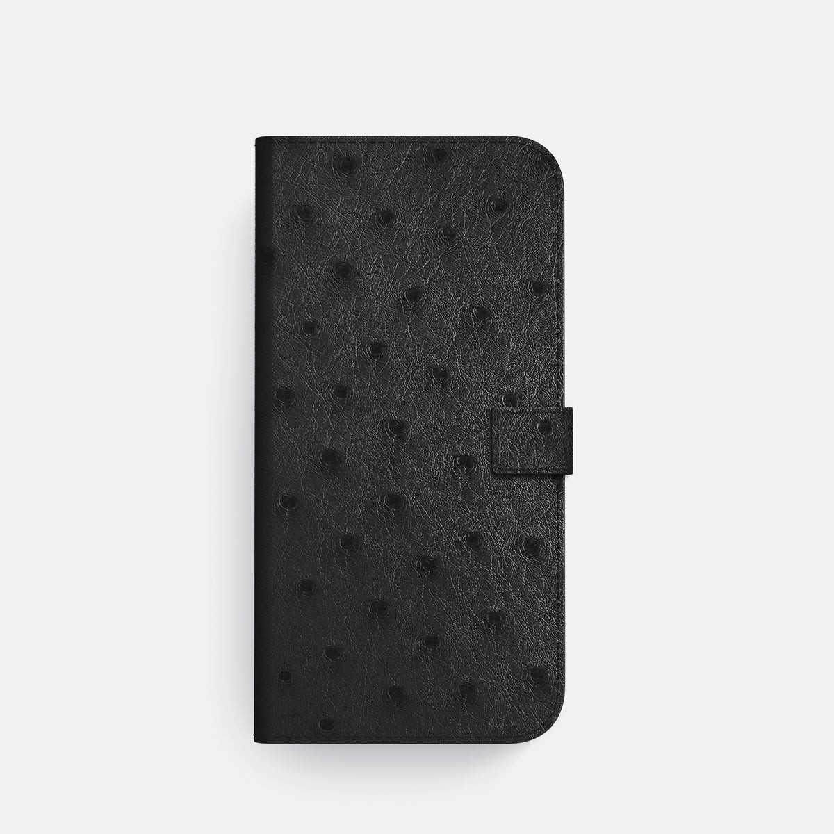 Folio Case with Clasp For iPhone 17 Pro In Ostrich -4 | Black-Steel
