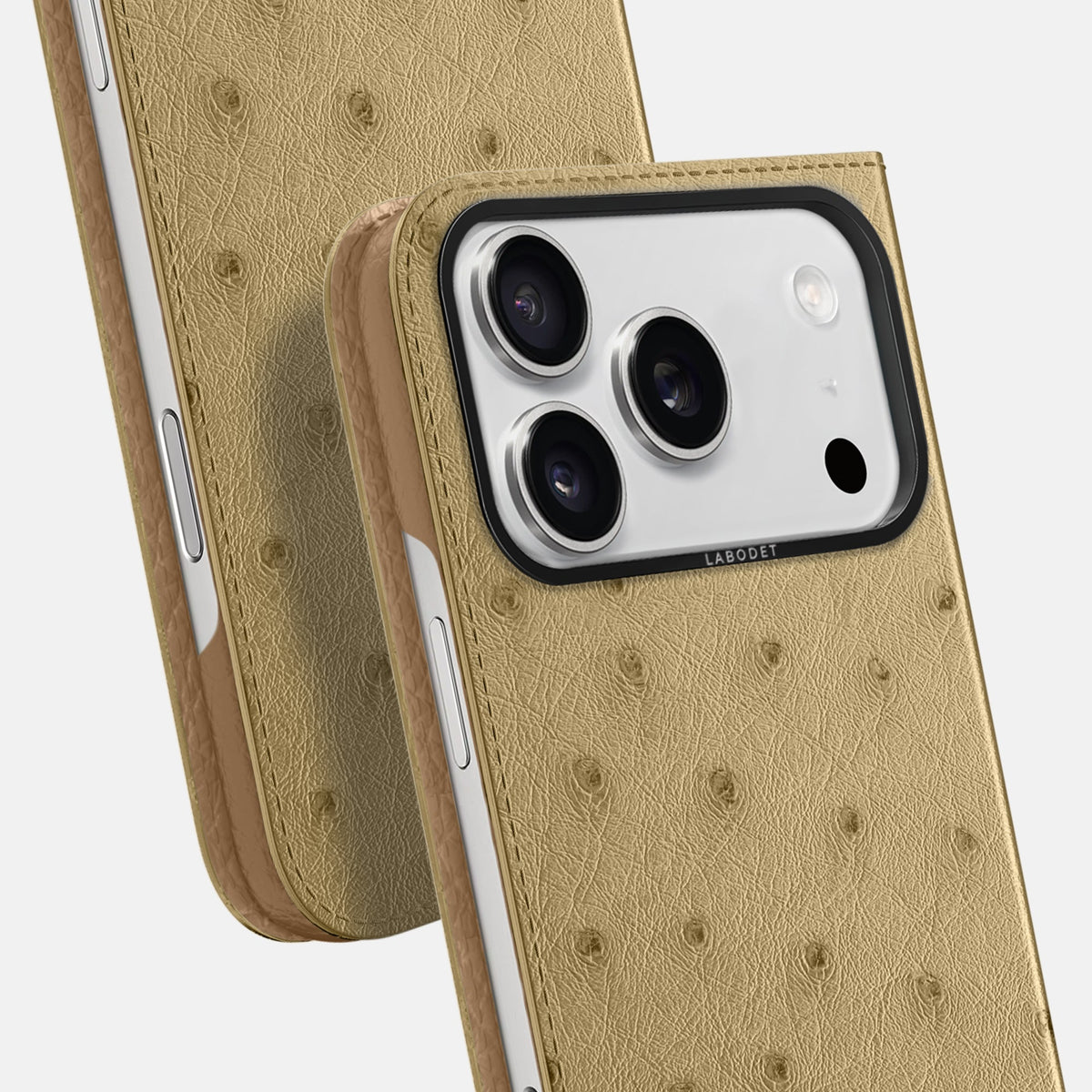Folio Case For iPhone 18 Pro In Ostrich -5 | Desert-Sand-Black