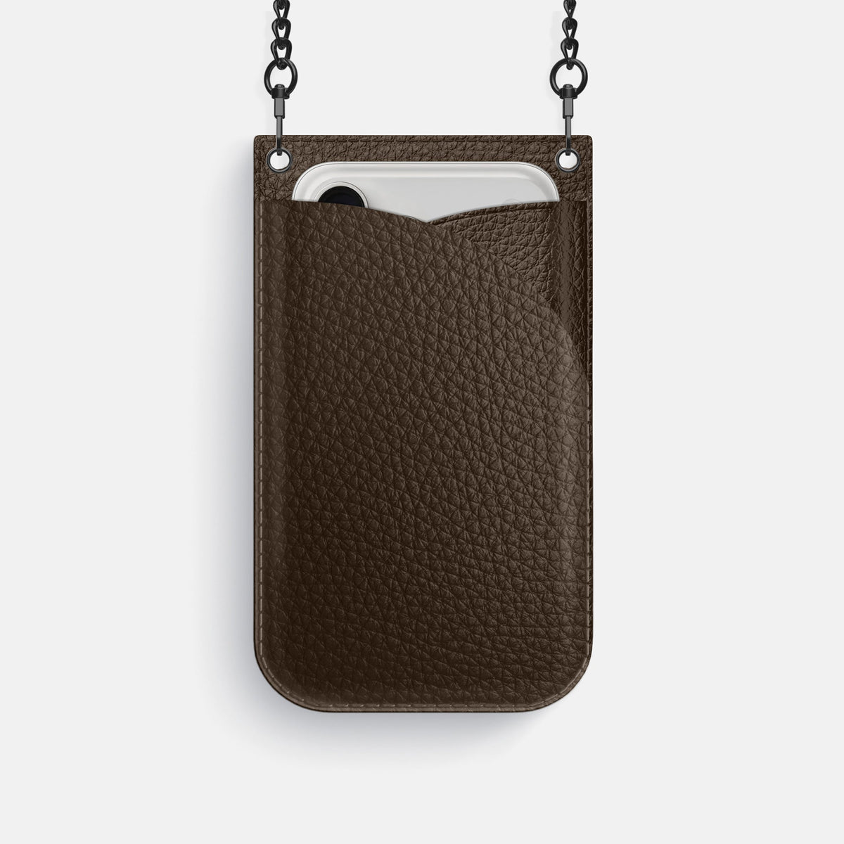 Crossbody Bag For iPhone 18 Pro In Calf -1 | Dark-Brown-Black