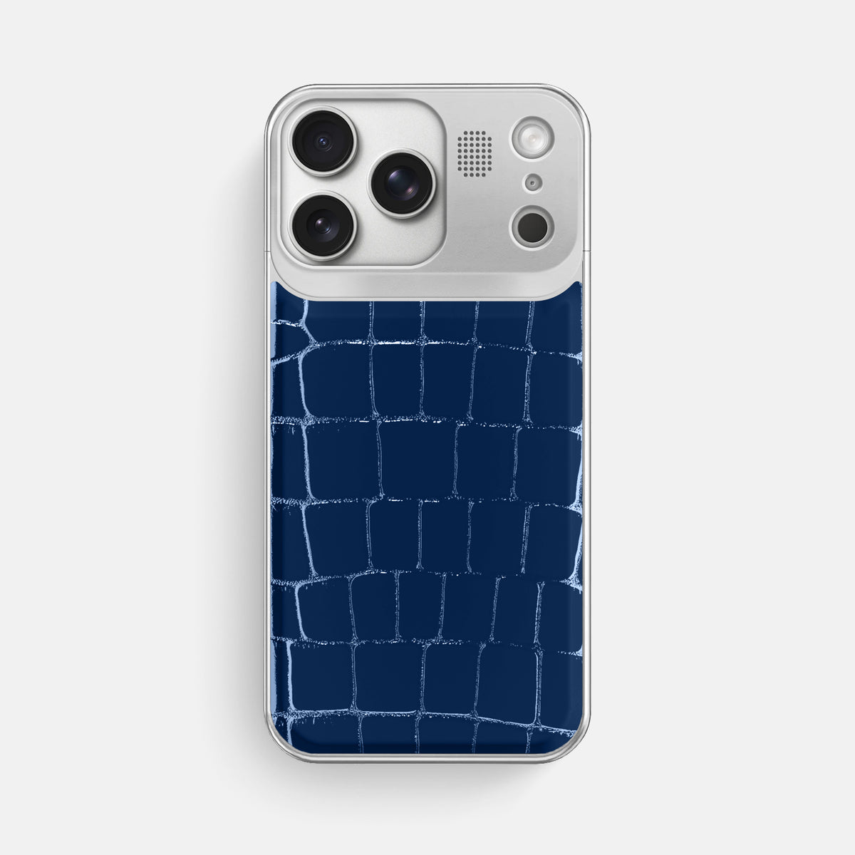 Metal Case For iPhone 17 Pro Max In Shiny Alligator -1 | Mediterranean-Steel