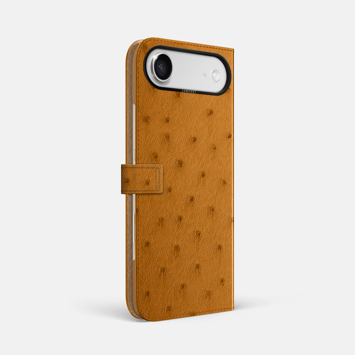Folio Case with Clasp For iPhone 17 Air In Ostrich -1 | Chestnut-Black