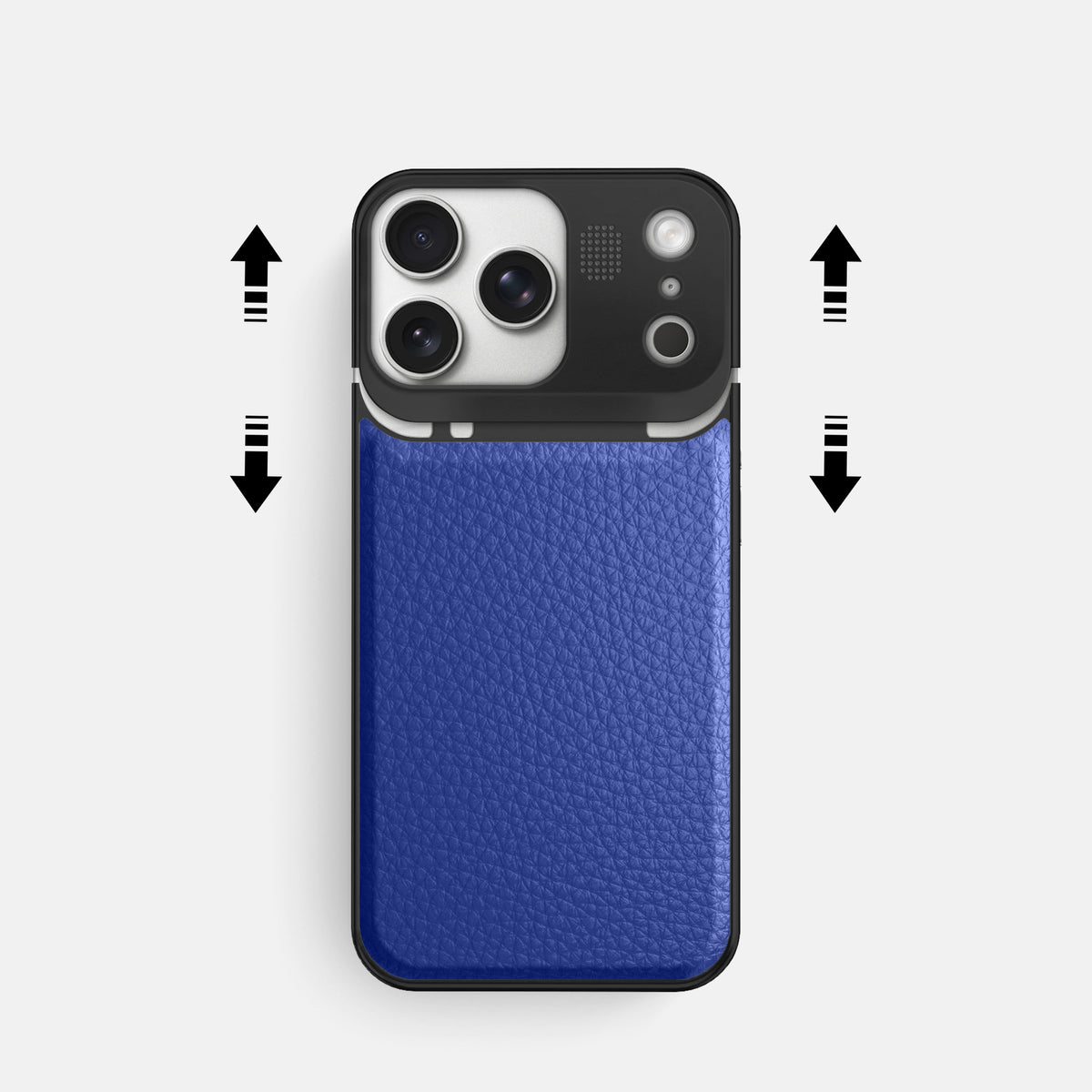 Metal Case For iPhone 17 Pro In Calf -2 | Royal-Blue-Black