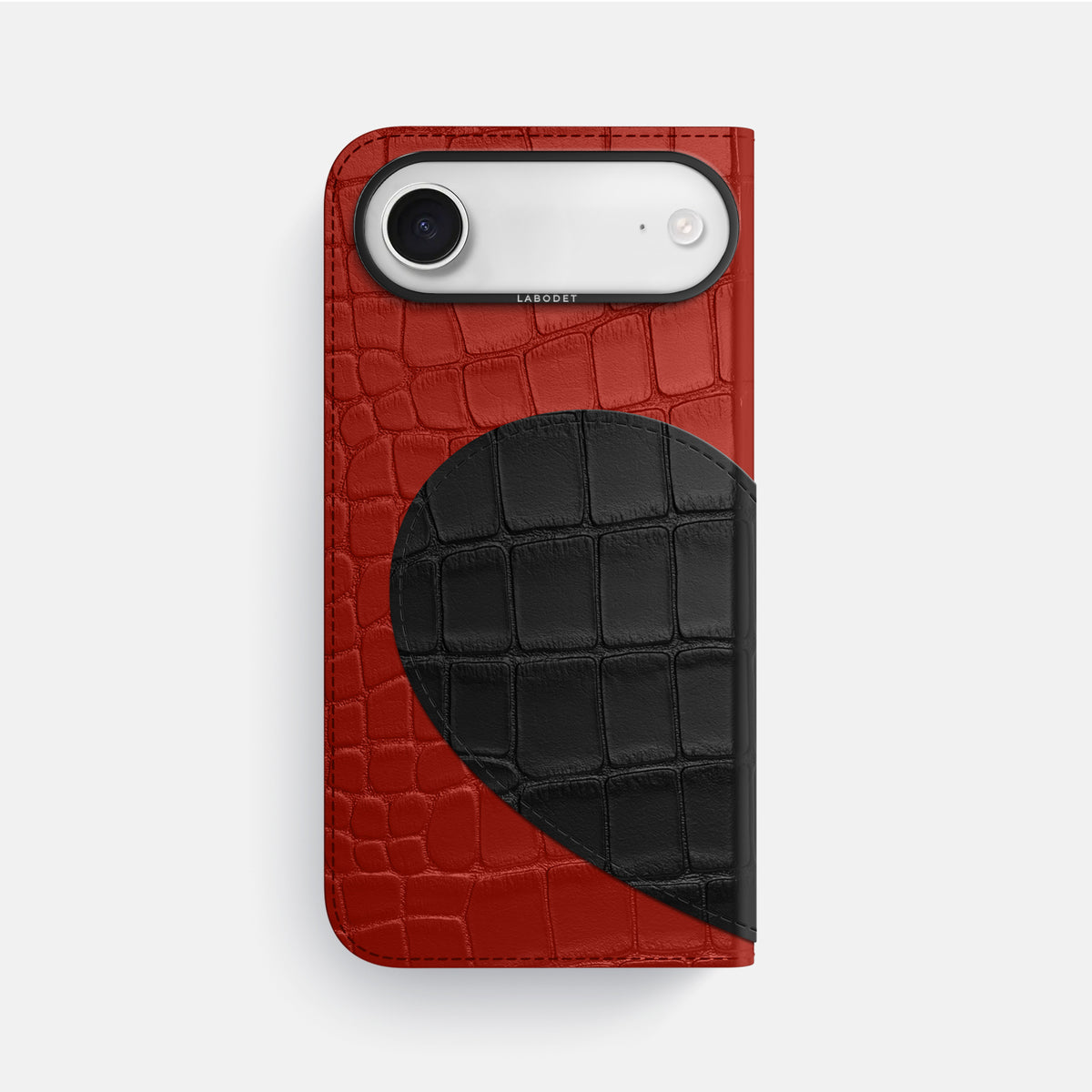 Folio Case With Heart For iPhone 17 Air In Alligator -3 | Red-Black