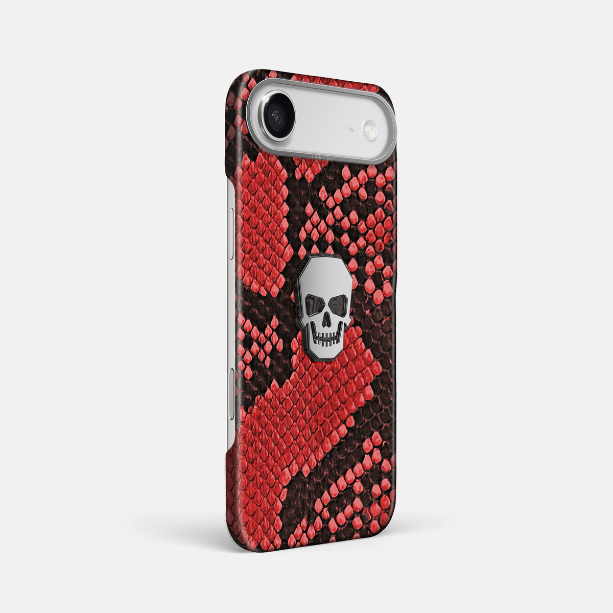 Classic Case With Titanium Skull For iPhone 17 Air In Deluxe Python -2 | Red-Steel