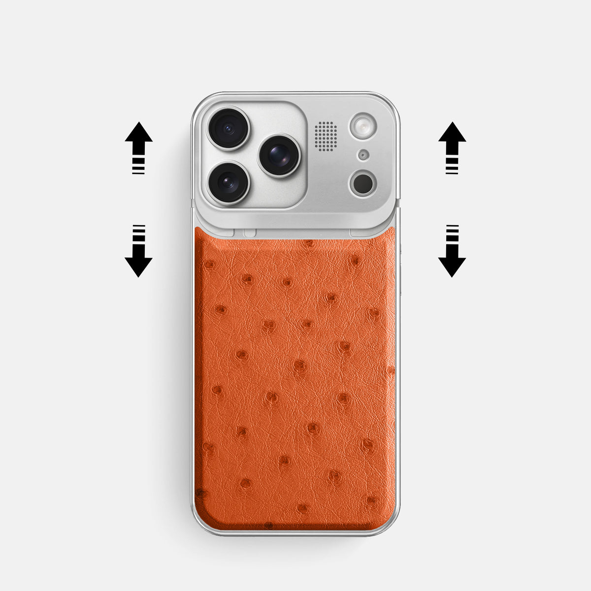 Metal Case For iPhone 17 Pro In Ostrich -2 | Orange-Steel