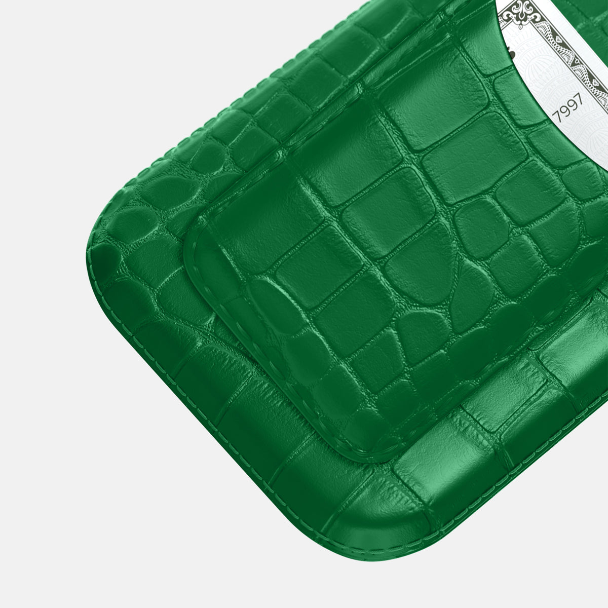 Pouch Card Case For iPhone 17 Pro Max In Alligator -3 | Forest-Green