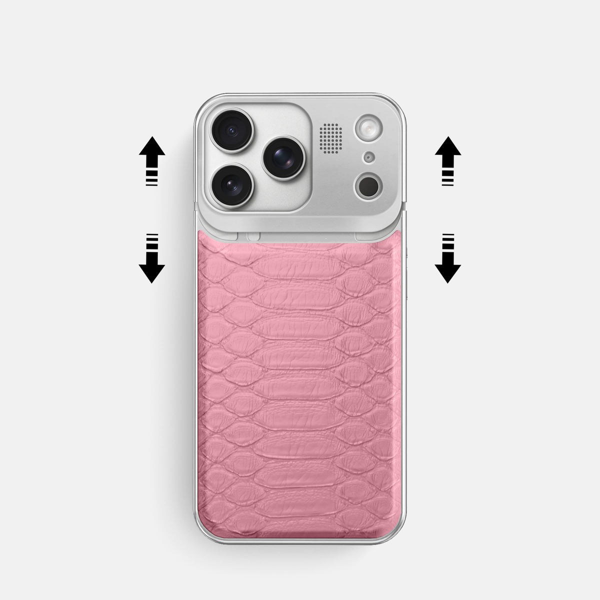 Metal Case For iPhone 17 Pro In Python -2 | Pink-Steel