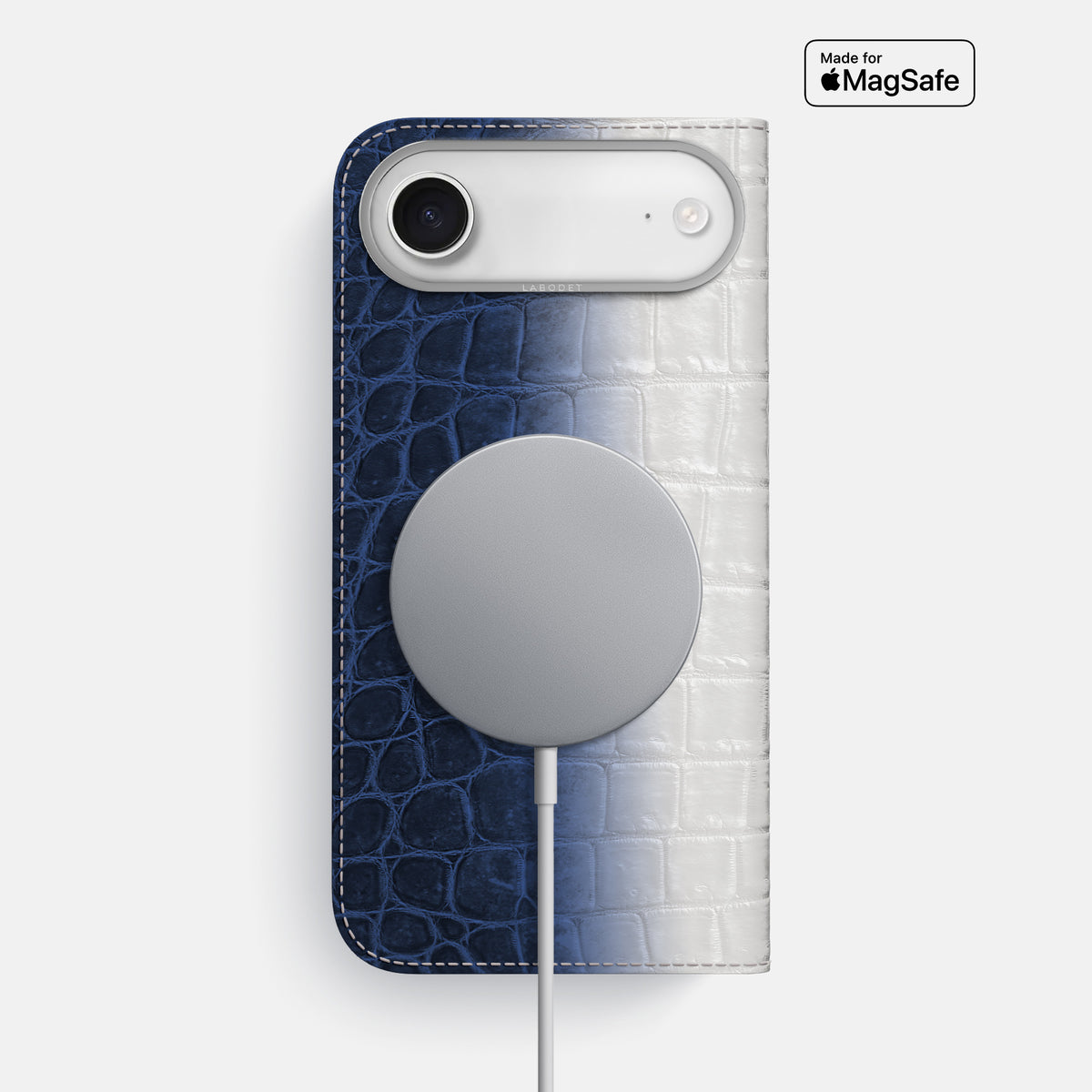 Folio Case For iPhone 17 Air In Himalayan Crocodile -3 | Navy-Blue-Steel