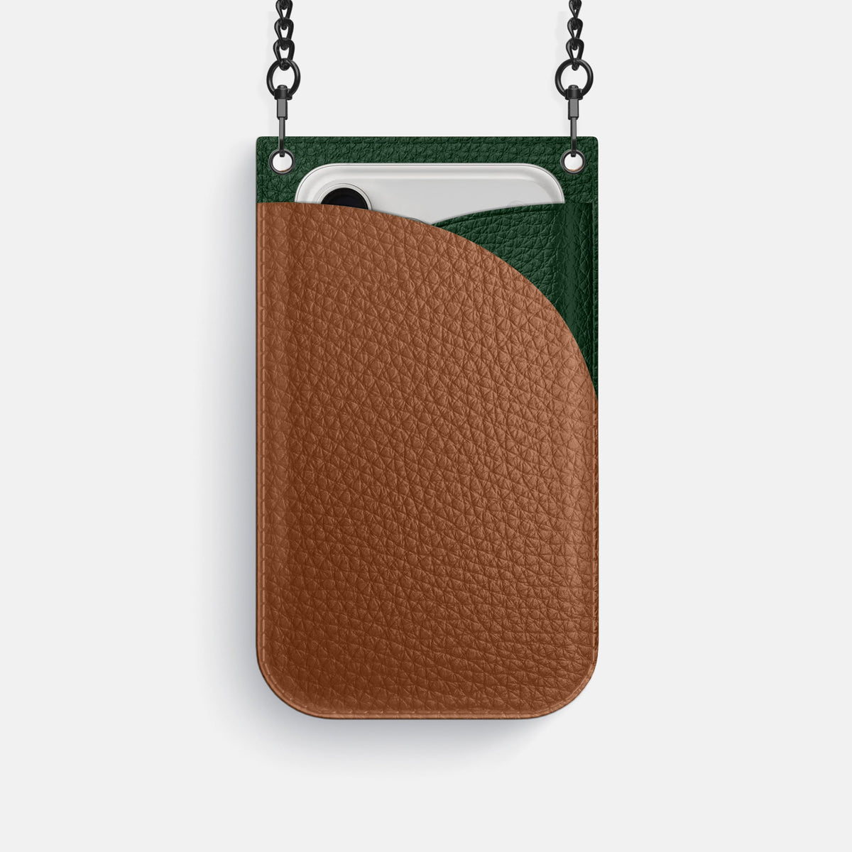 Crossbody Bag For iPhone 18 Pro In Calf -1 | Caramel-Black