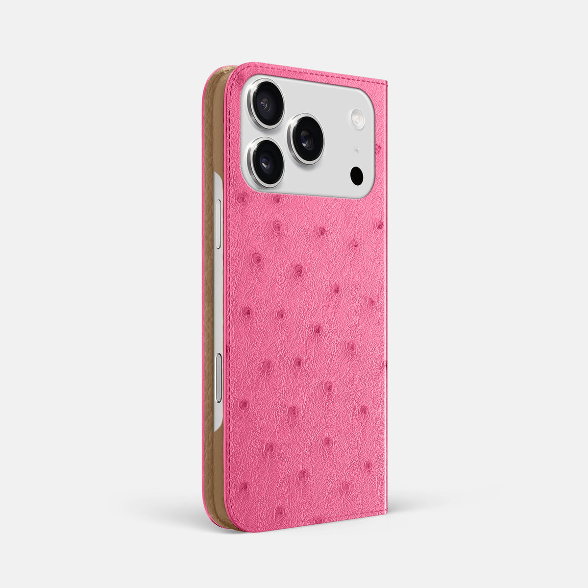 Folio Slim Case For iPhone 17 Pro Max In Ostrich -1 | Pink