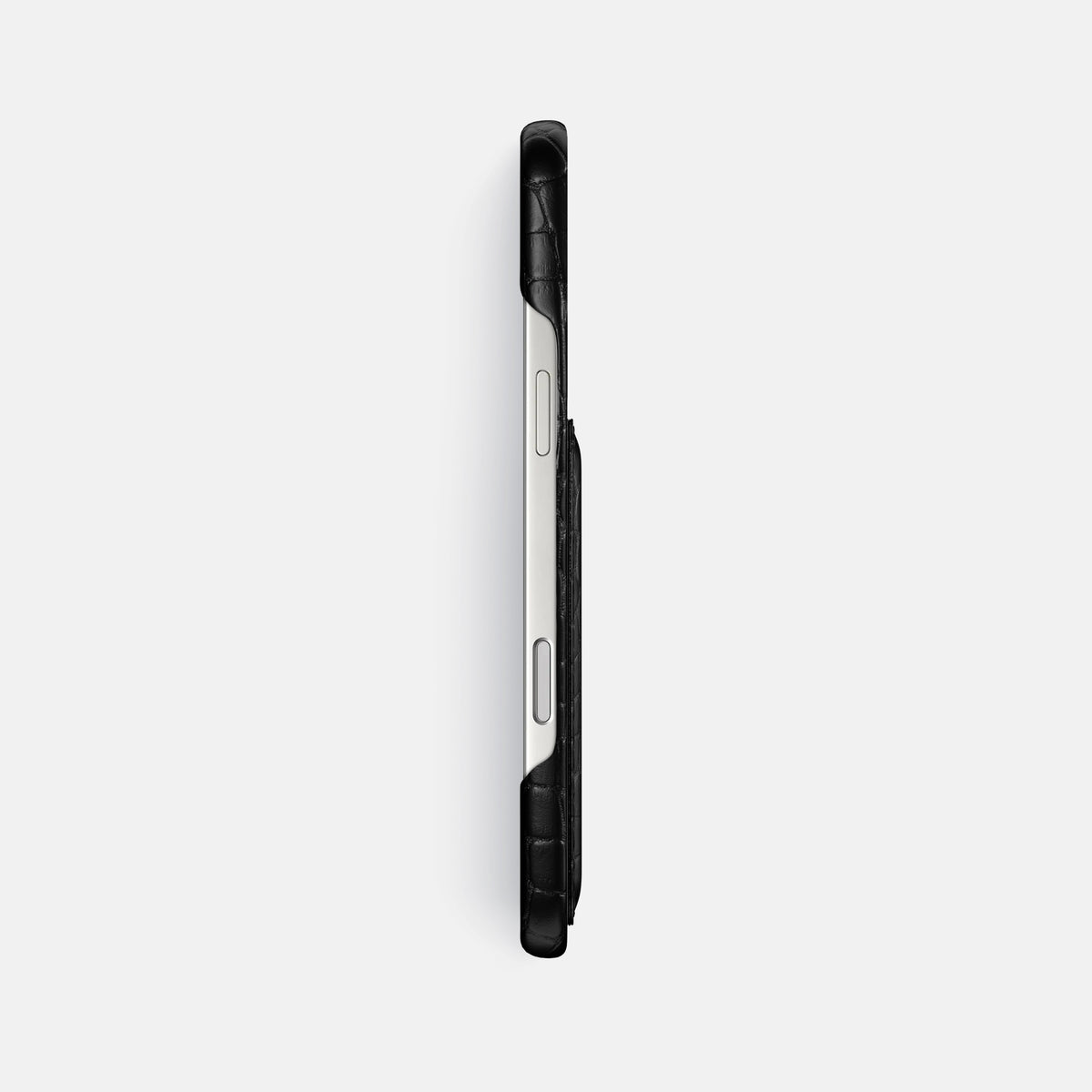 Slim Card Case For iPhone 17 Pro Max In Alligator -3 | Black