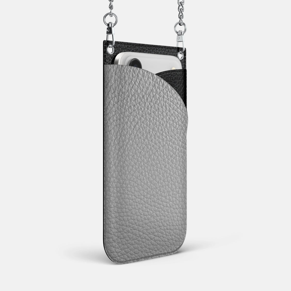Crossbody Bag For iPhone 18 Pro Max In Calf -2 | Nuage-Steel