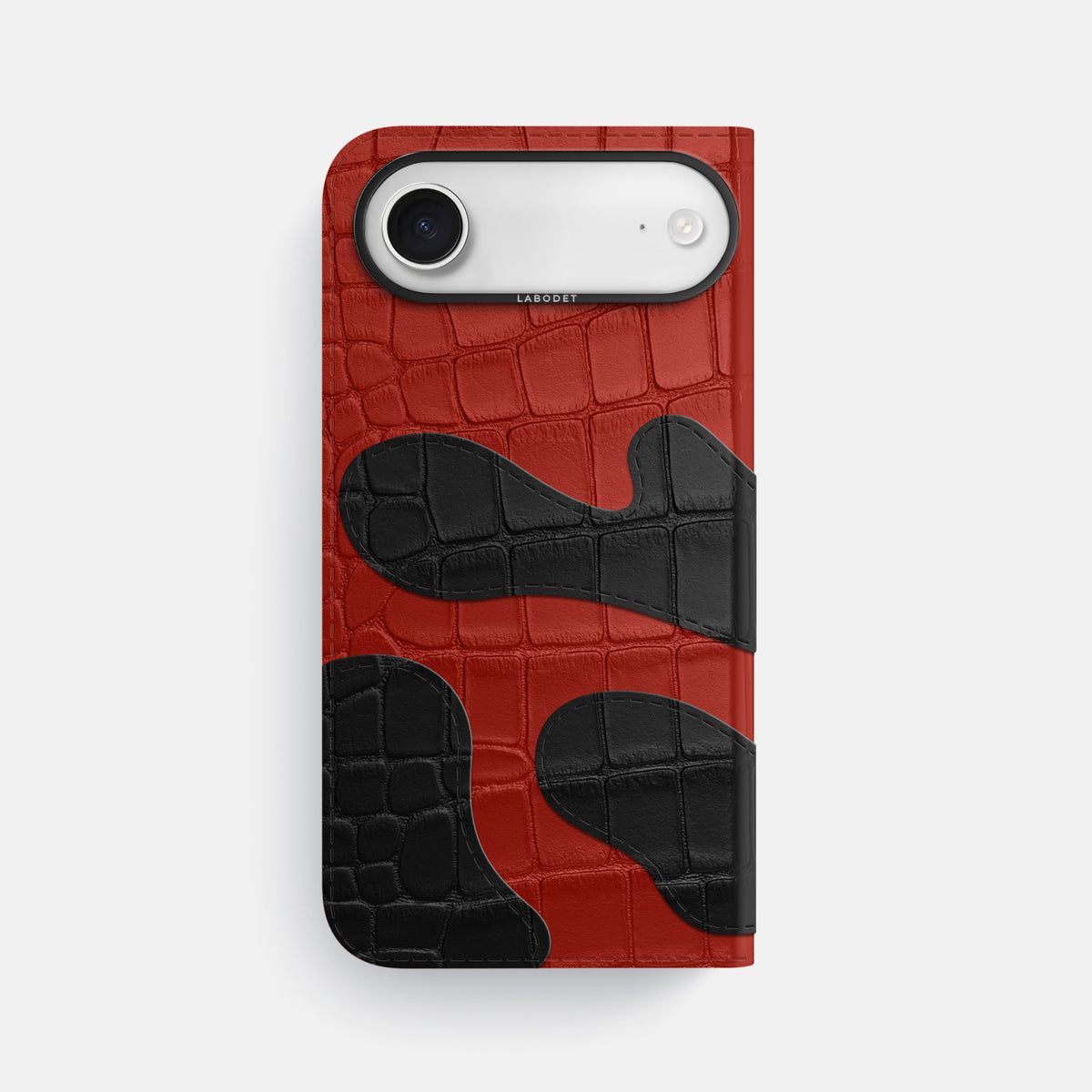 Camouflage Folio For iPhone 17 Air In Alligator -3 | Red-Black