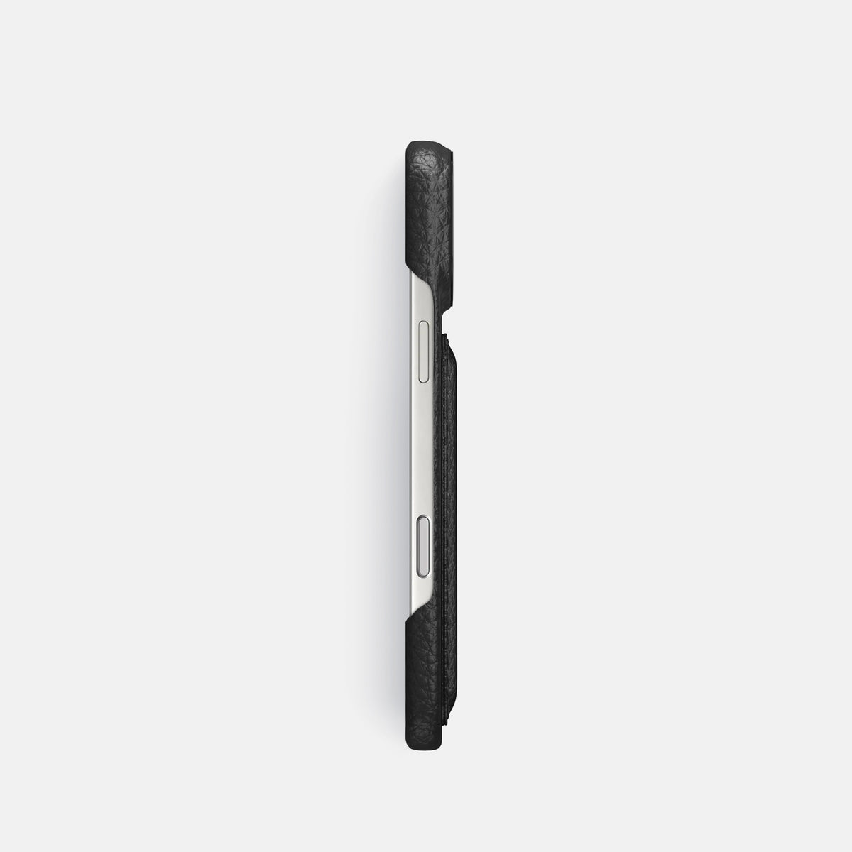 Double Card Case For iPhone 17 Pro In Calf -3 | Black-Black