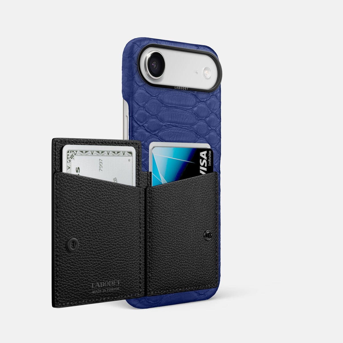 Bi-Fold Case For iPhone 17 Air In Python -2 | Royal-Blue-Black