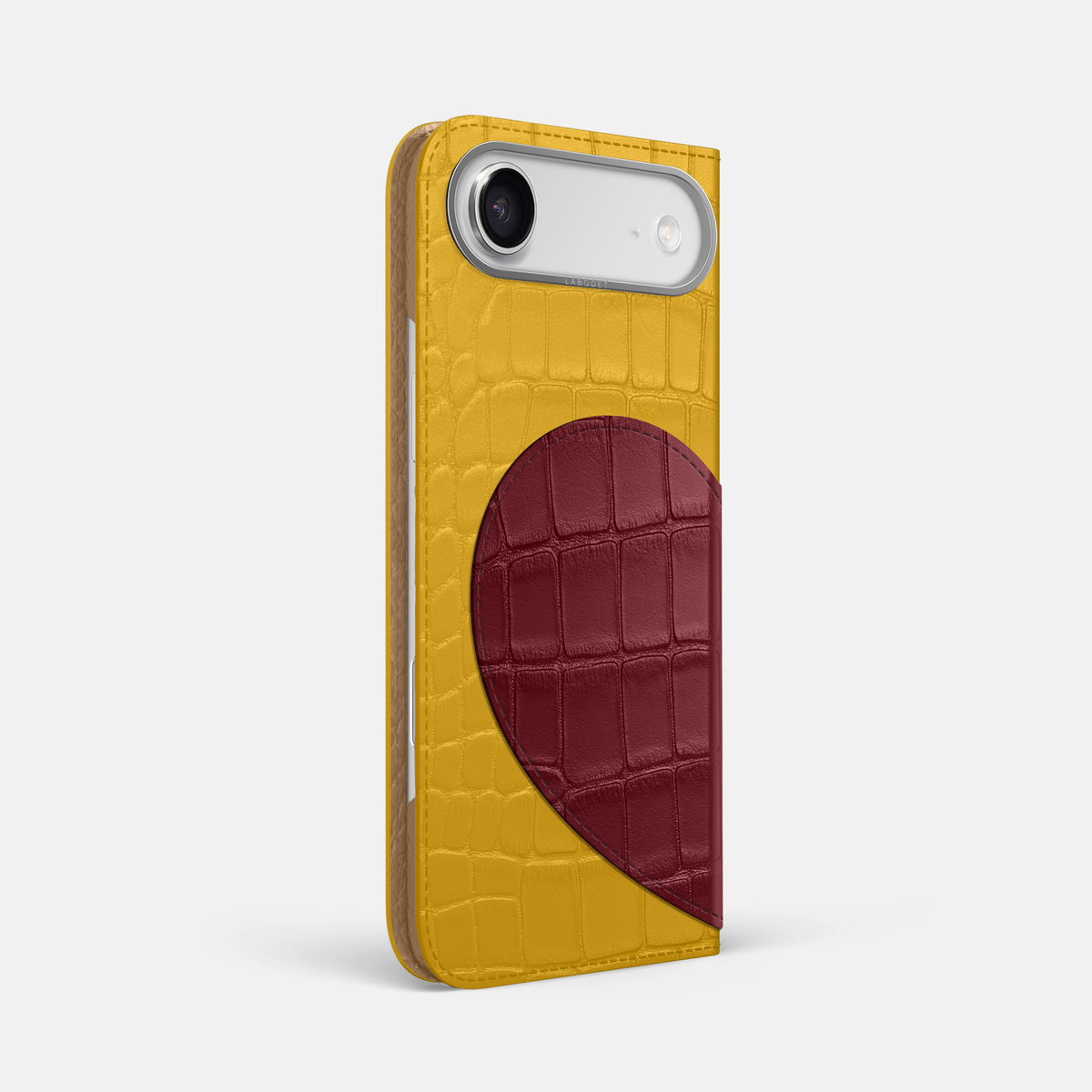 Folio Case With Heart For iPhone 17 Air In Alligator -1 | Yellow-Steel