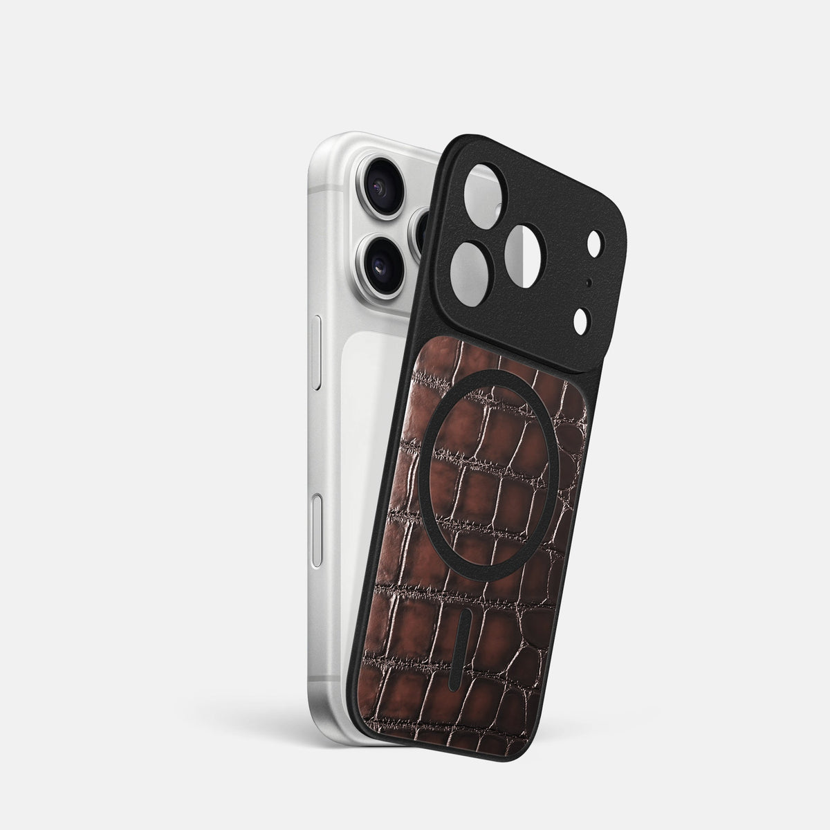 MagSafe Mask For iPhone 18 Pro In Patina Alligator -1 | Havana-Brown