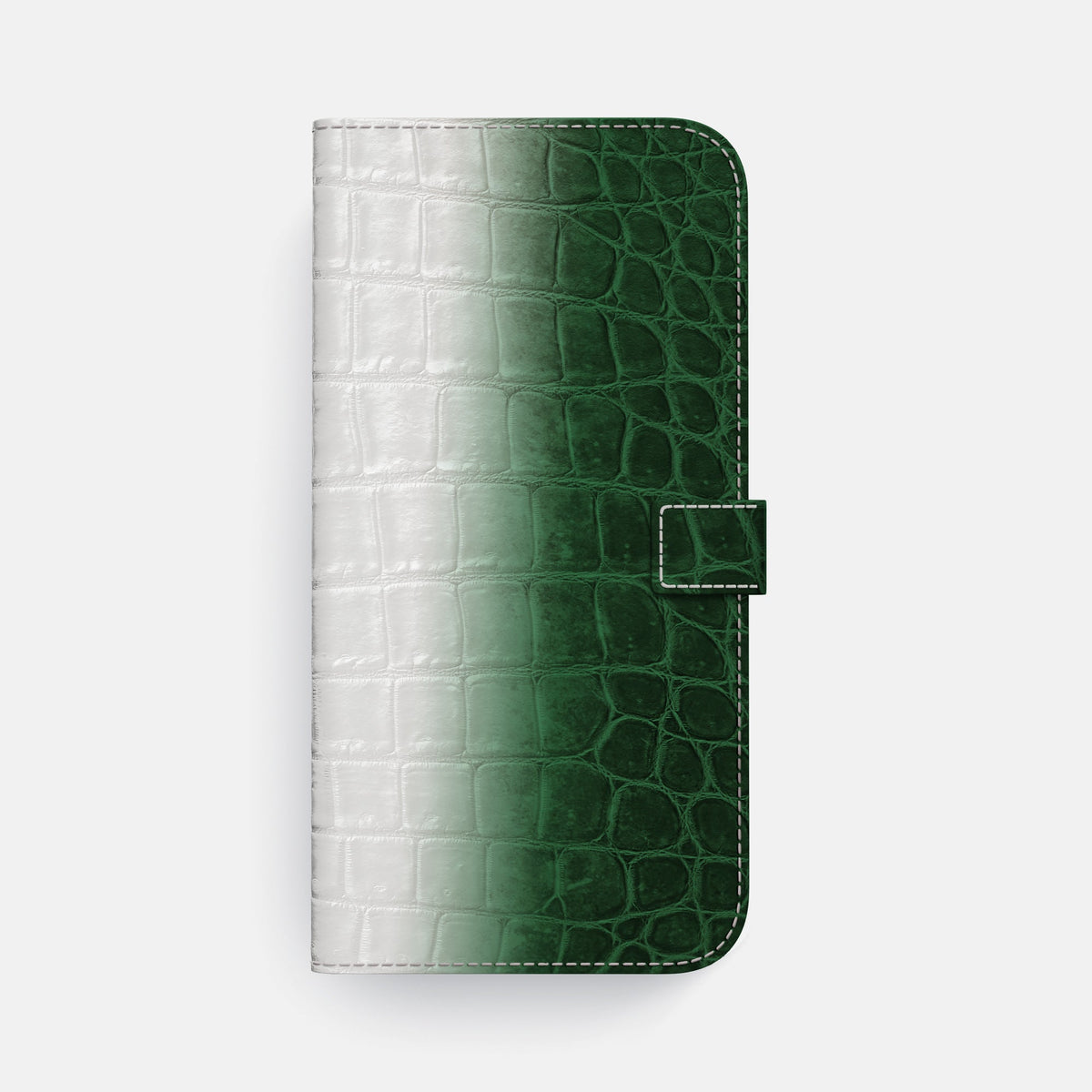 Folio Case with Clasp For iPhone 18 Pro Max In Himalayan Crocodile -4 | Green-Black