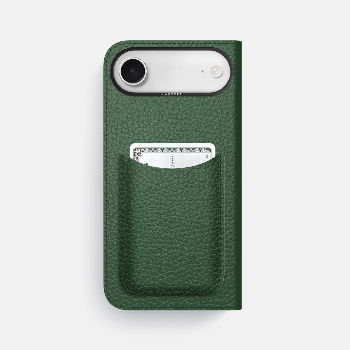 Folio Case with Card For iPhone 17 Air In Calf -3 | Dark-Green-Black