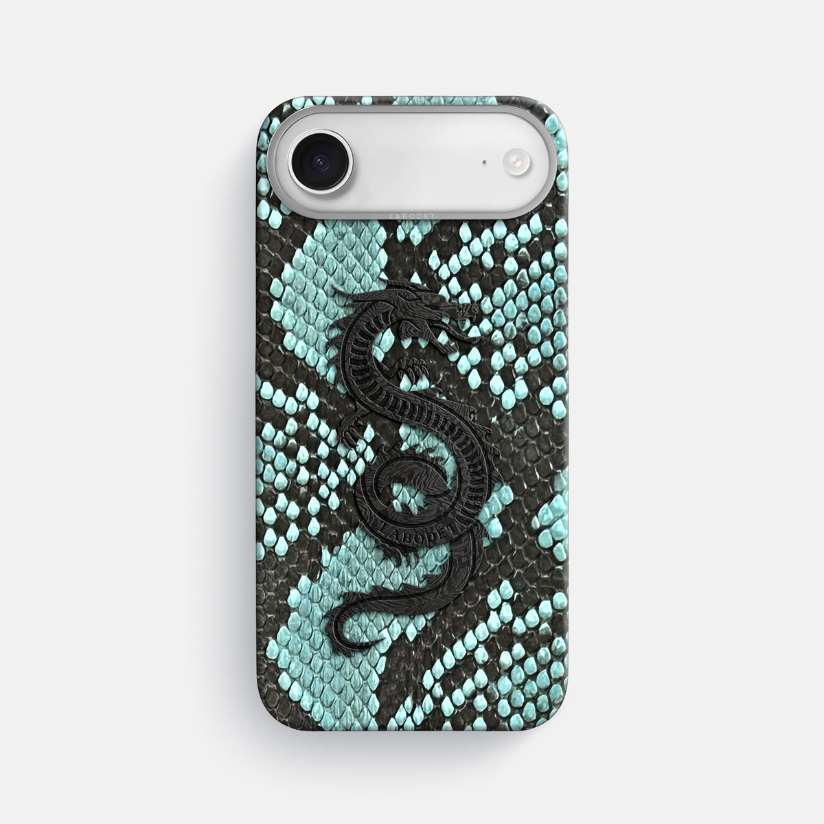 Classic Case With Carbon Dragon For iPhone 17 Air In Deluxe Python -1 | Blue-Lagoon-Steel