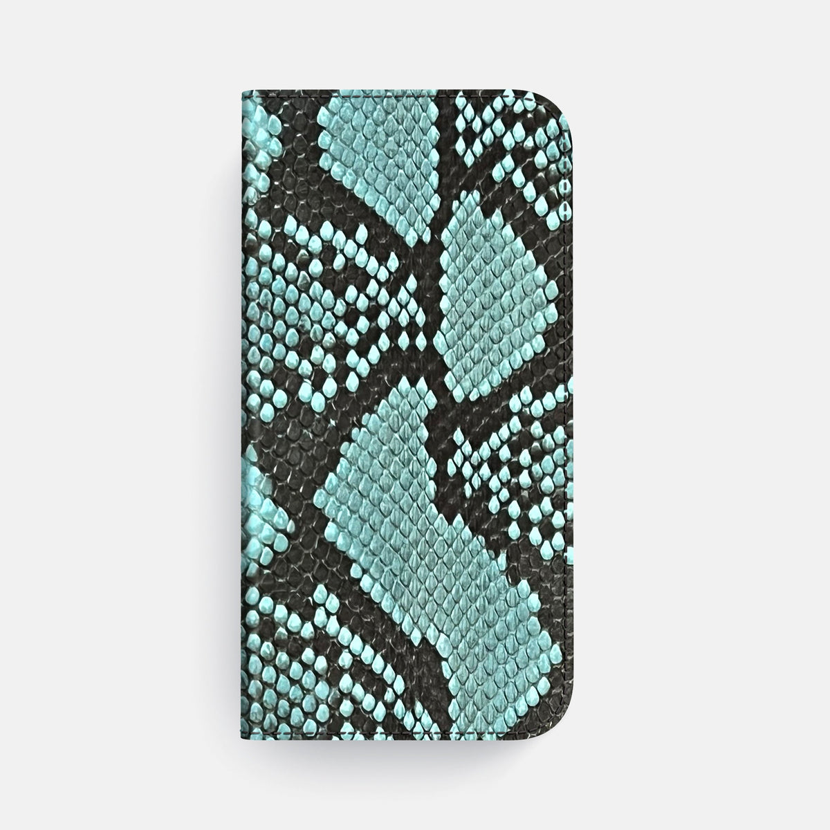 Folio Slim Case For iPhone 18 Pro Max In Deluxe Python -4 | Blue-Lagoon