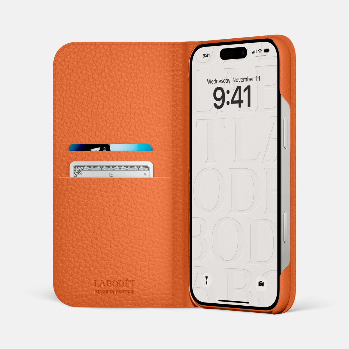 Folio Slim Case For iPhone 17 Pro Max In Calf -2 | Orange