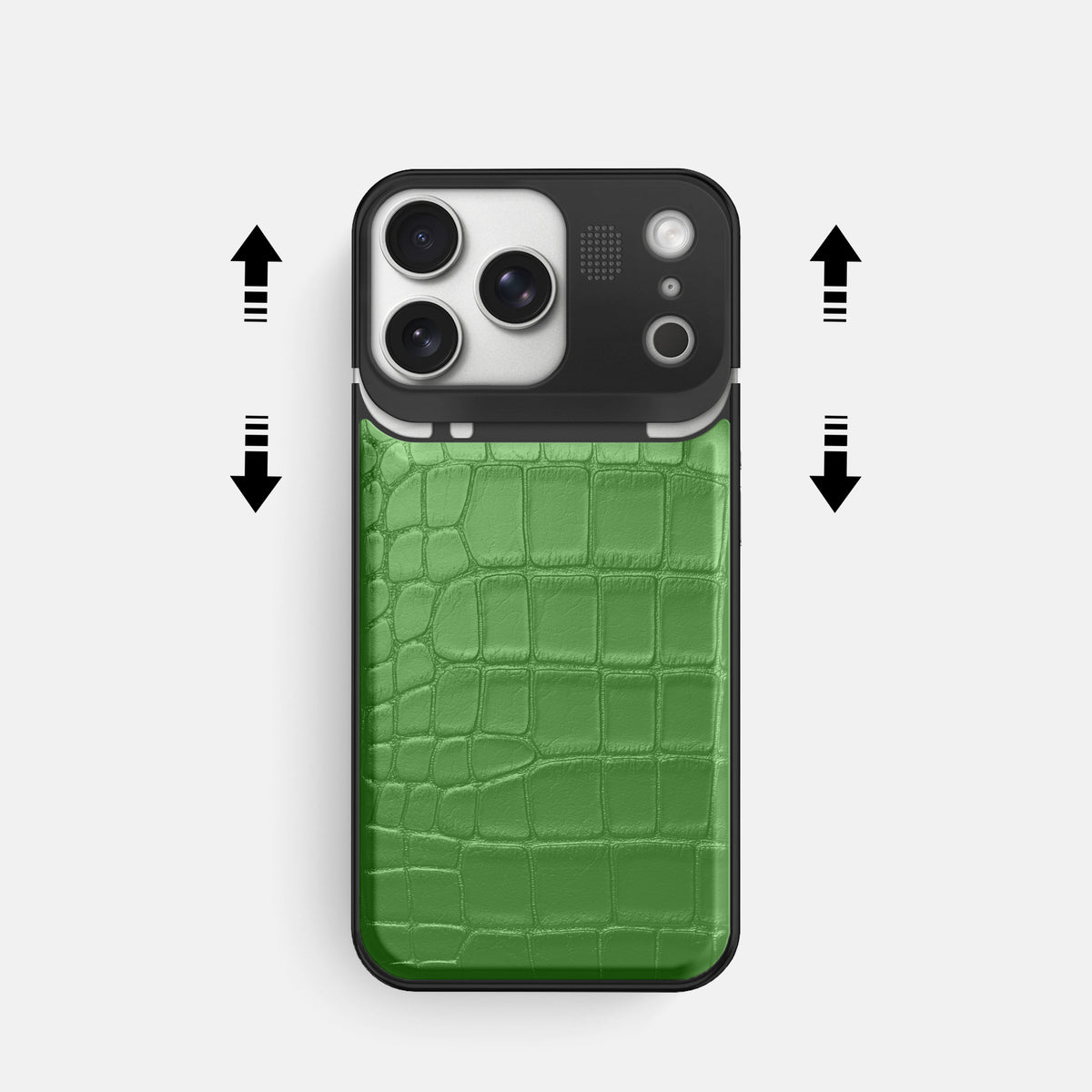 Metal Case For iPhone 17 Pro In Alligator -2 | Apple-Green-Black