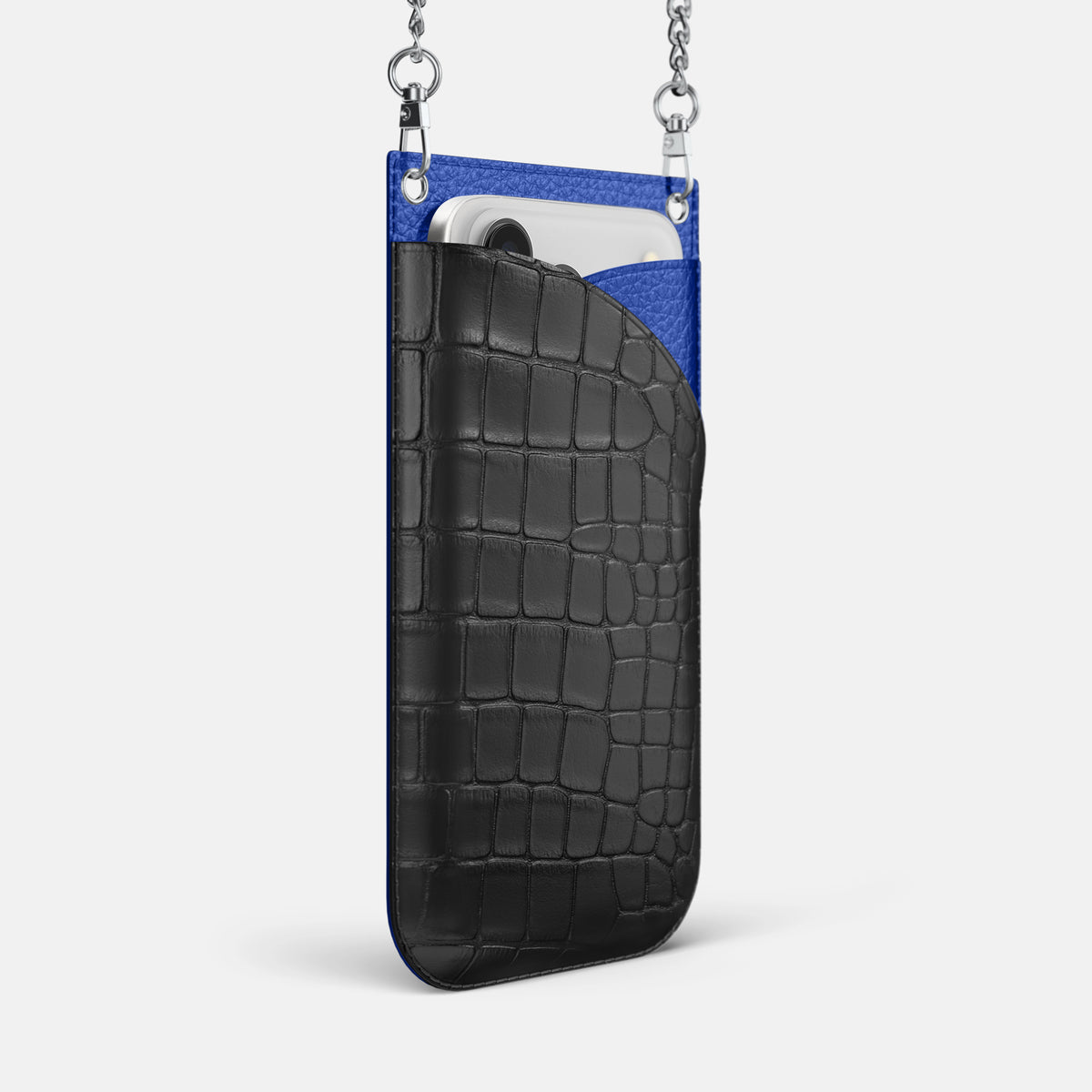 Crossbody Bag For iPhone 17 Pro In Alligator -2 | Grey-Steel