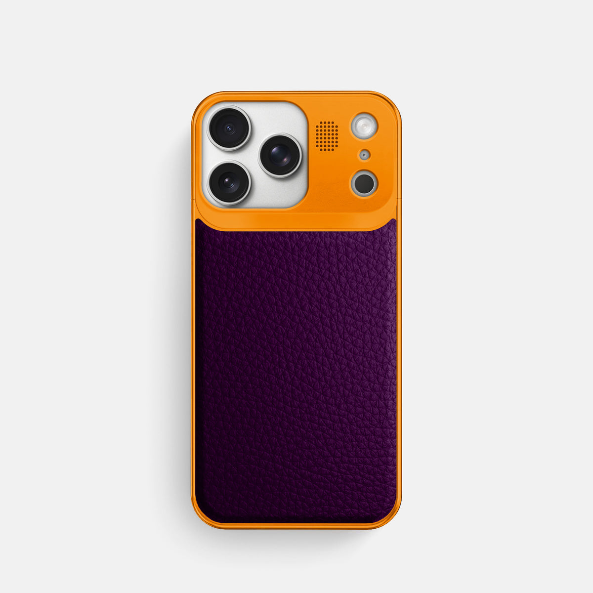 Metal Case For iPhone 17 Pro In Calf -1 | Violet-Orange