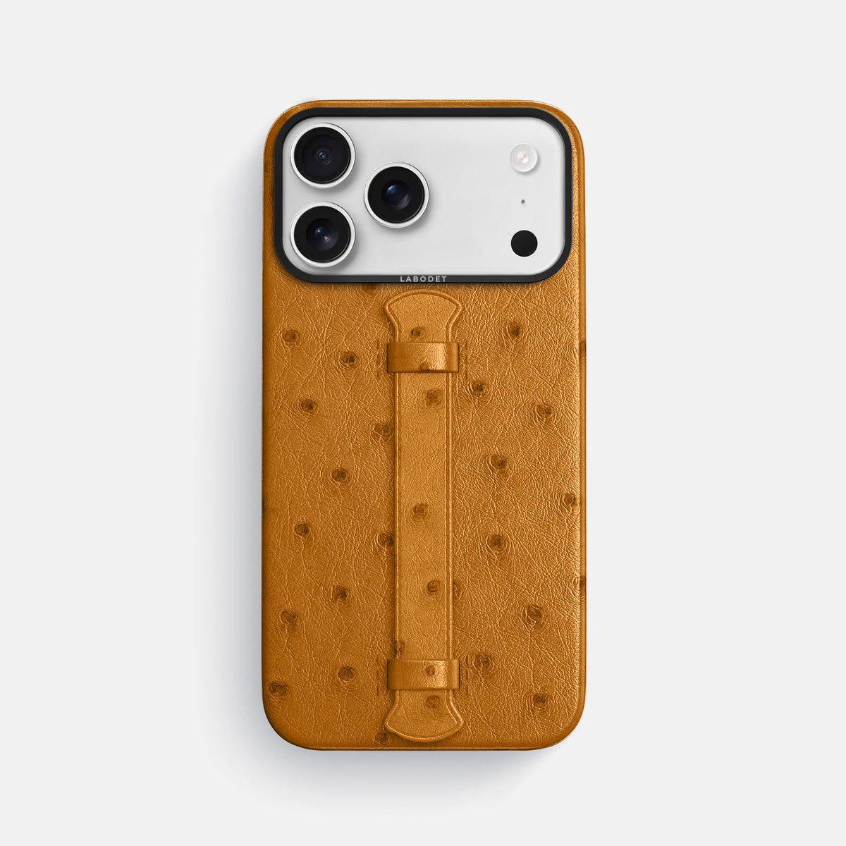 Center Handle For iPhone 18 Pro Max In Ostrich -1 | Chestnut-Black