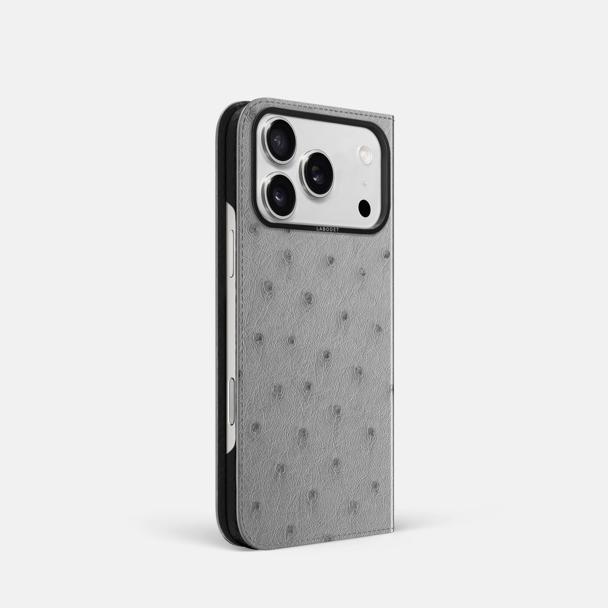 Folio Case For iPhone 17 Pro In Ostrich -1 | Silver-Black