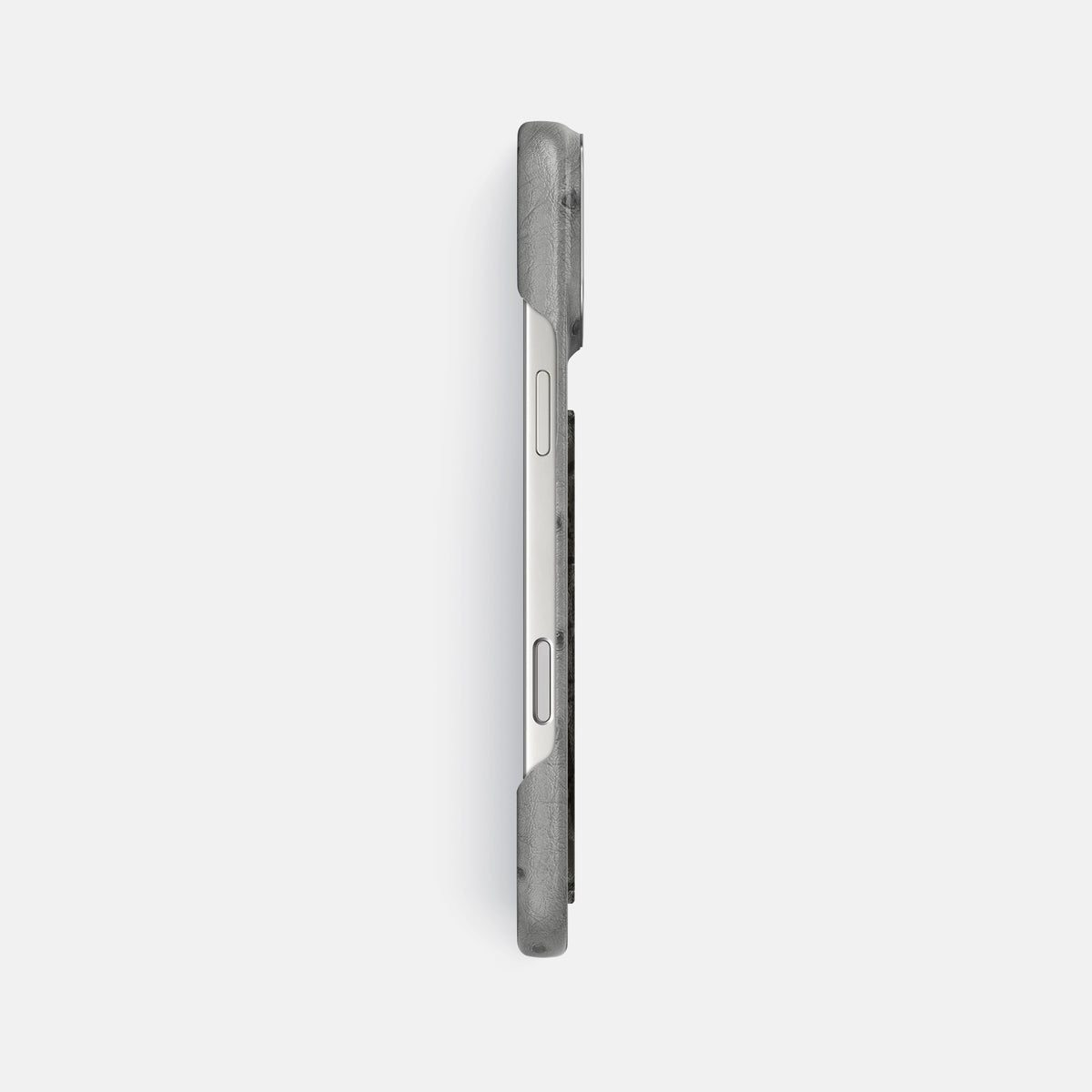 Classic Case With Carbon Dragon For iPhone 17 Pro Max In Ostrich -3 | Silver-Steel