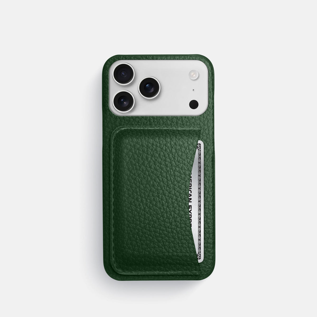 Slim Card Case For iPhone 18 Pro In Calf -1 | Dark-Green