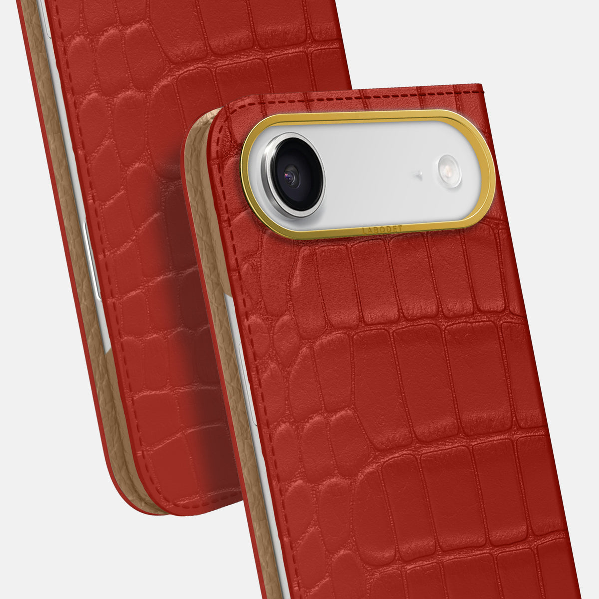 Folio Case For iPhone 17 Air In Alligator -5 | Red-Gold