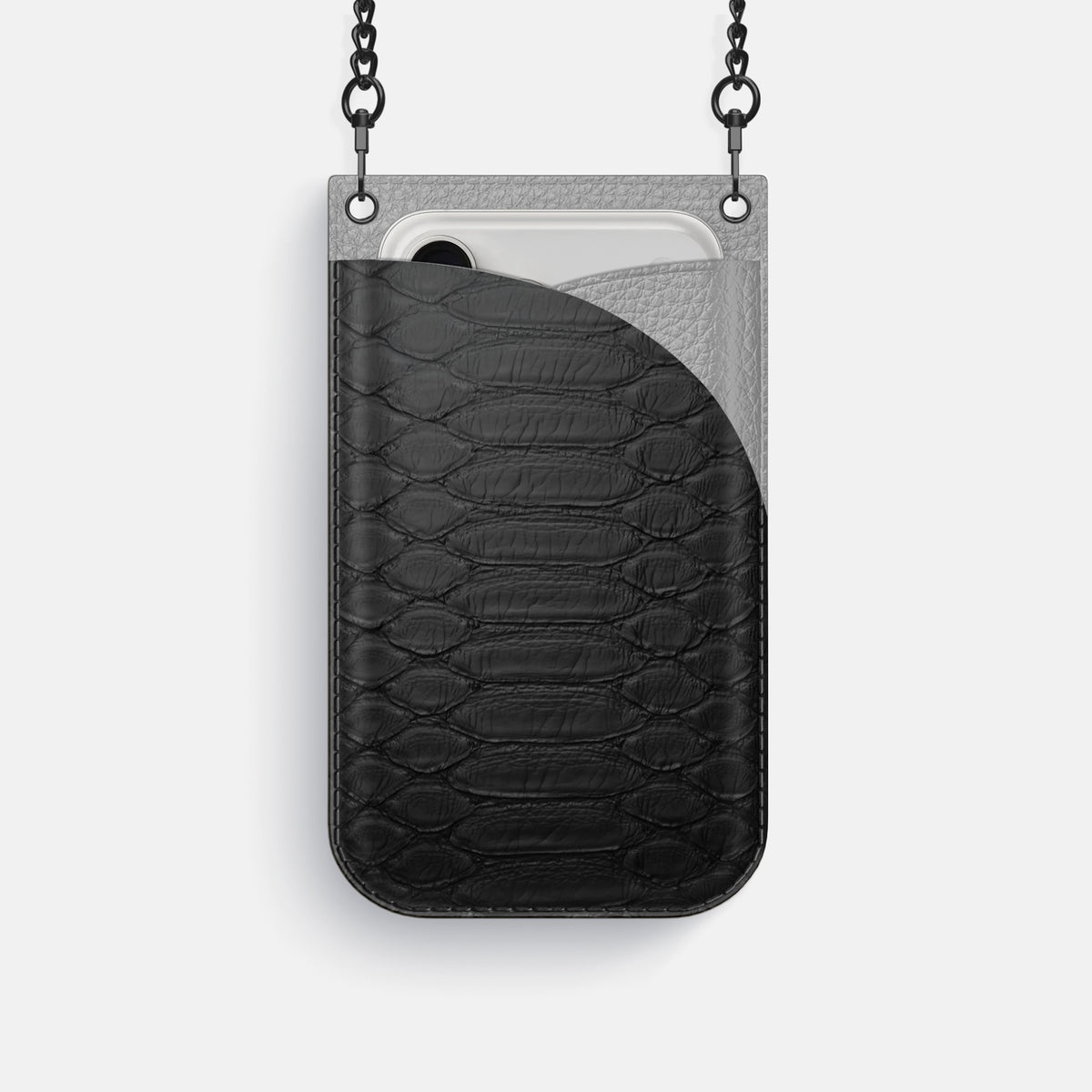 Crossbody Bag For iPhone 17 Pro In Python -1 | Black-Black