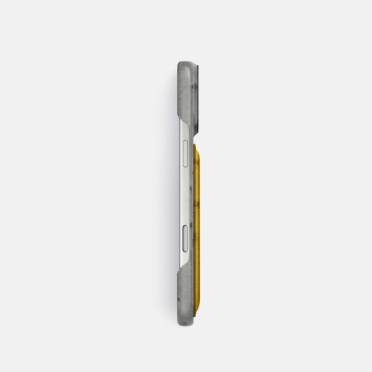 Double Card Case Coloré For iPhone 17 Pro In Ostrich -3 | Silver-Black