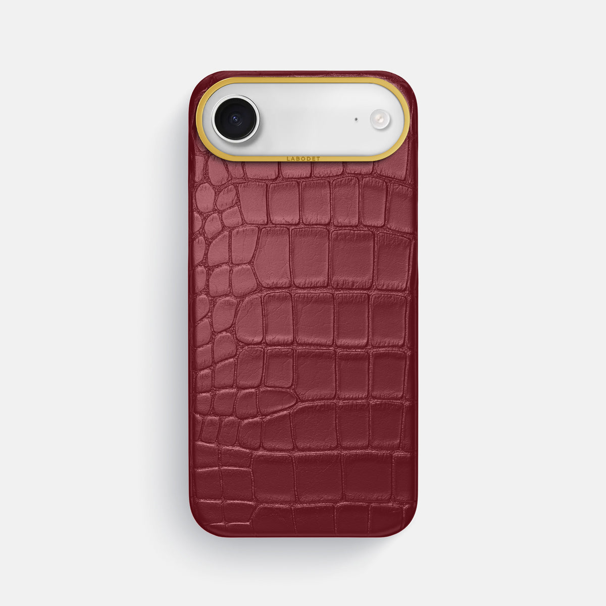 Classic Case For iPhone 17 Air In Alligator -1 | Burgundy-Gold