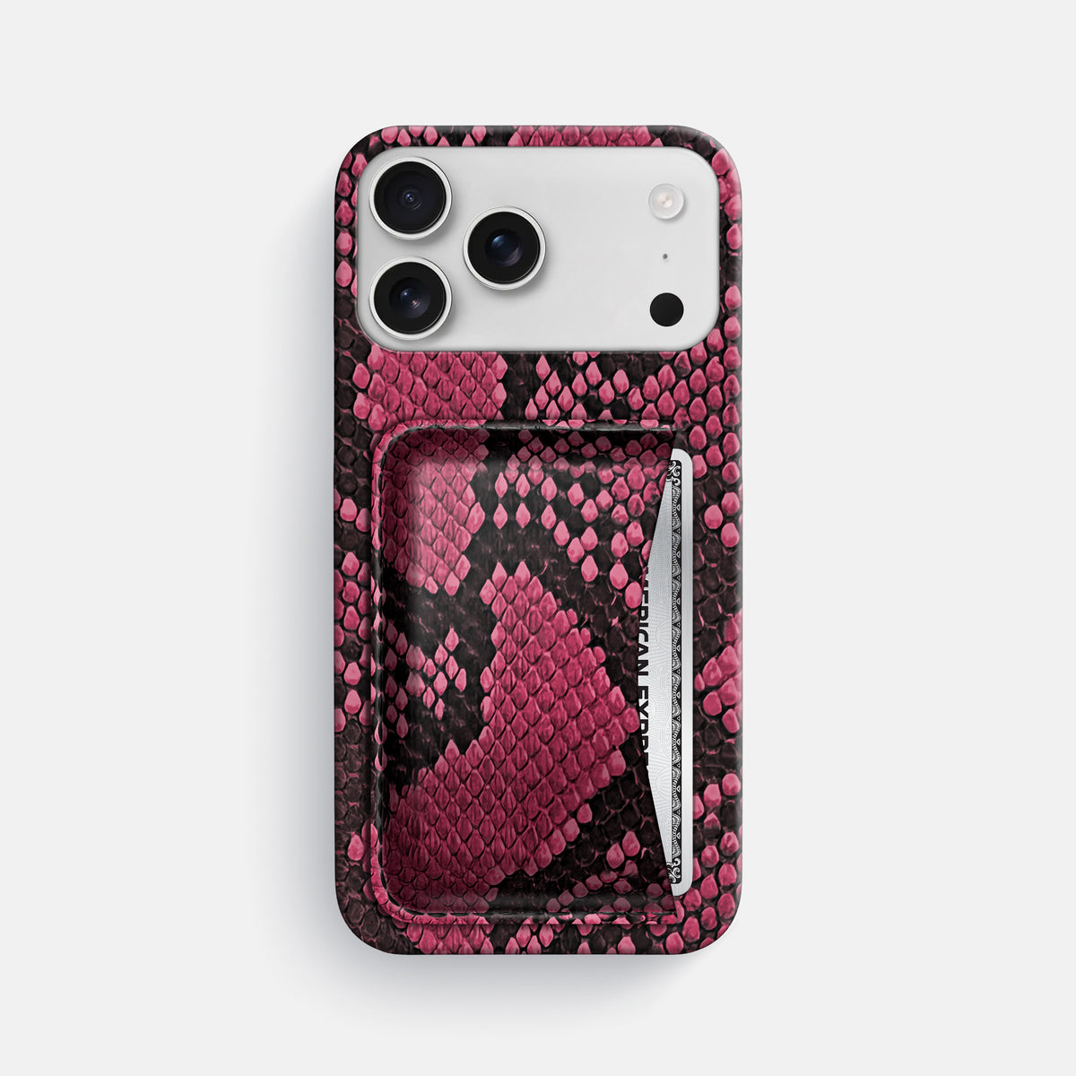 Slim Card Case For iPhone 17 Pro Max In Deluxe Python -1 | Burgundy