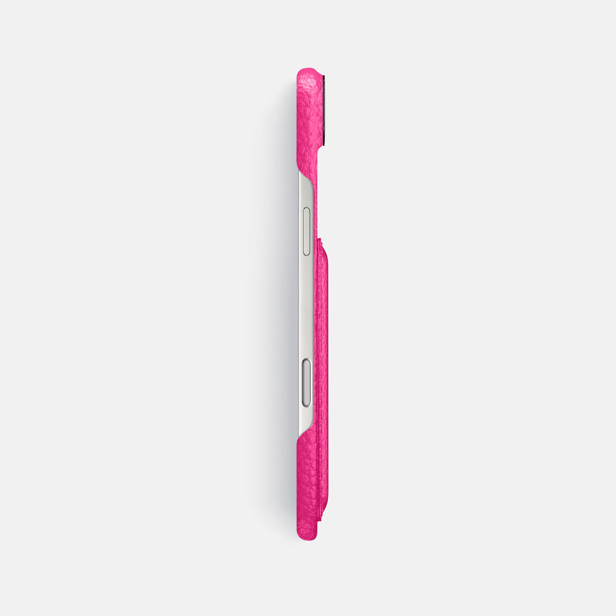 Double Card Case For iPhone 17 Air In Calf -3 | Magenta-Black