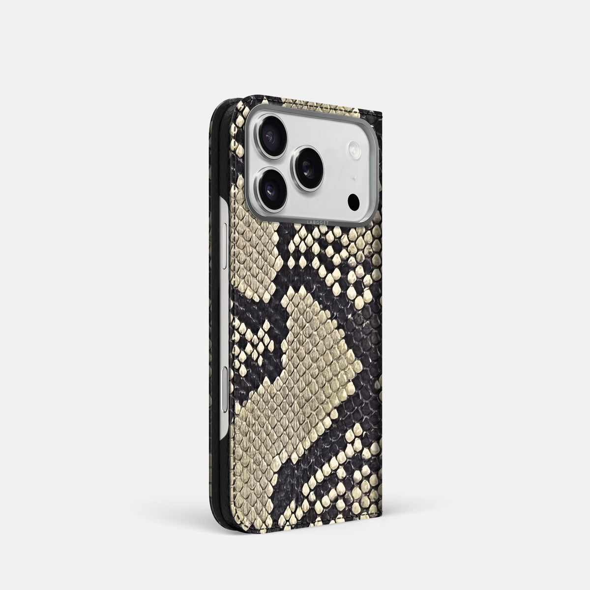 Folio Case For iPhone 18 Pro In Deluxe Python -1 | Savannah-Steel