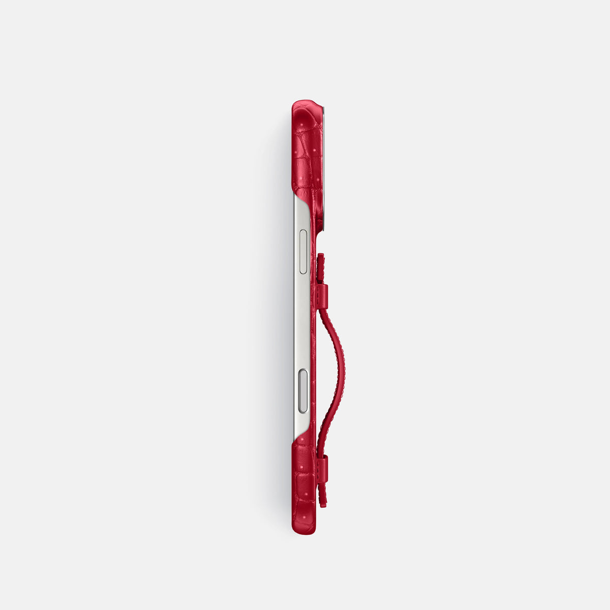 Handle Case For iPhone 17 Pro In Porosus Crocodile -3 | Burgundy-Steel