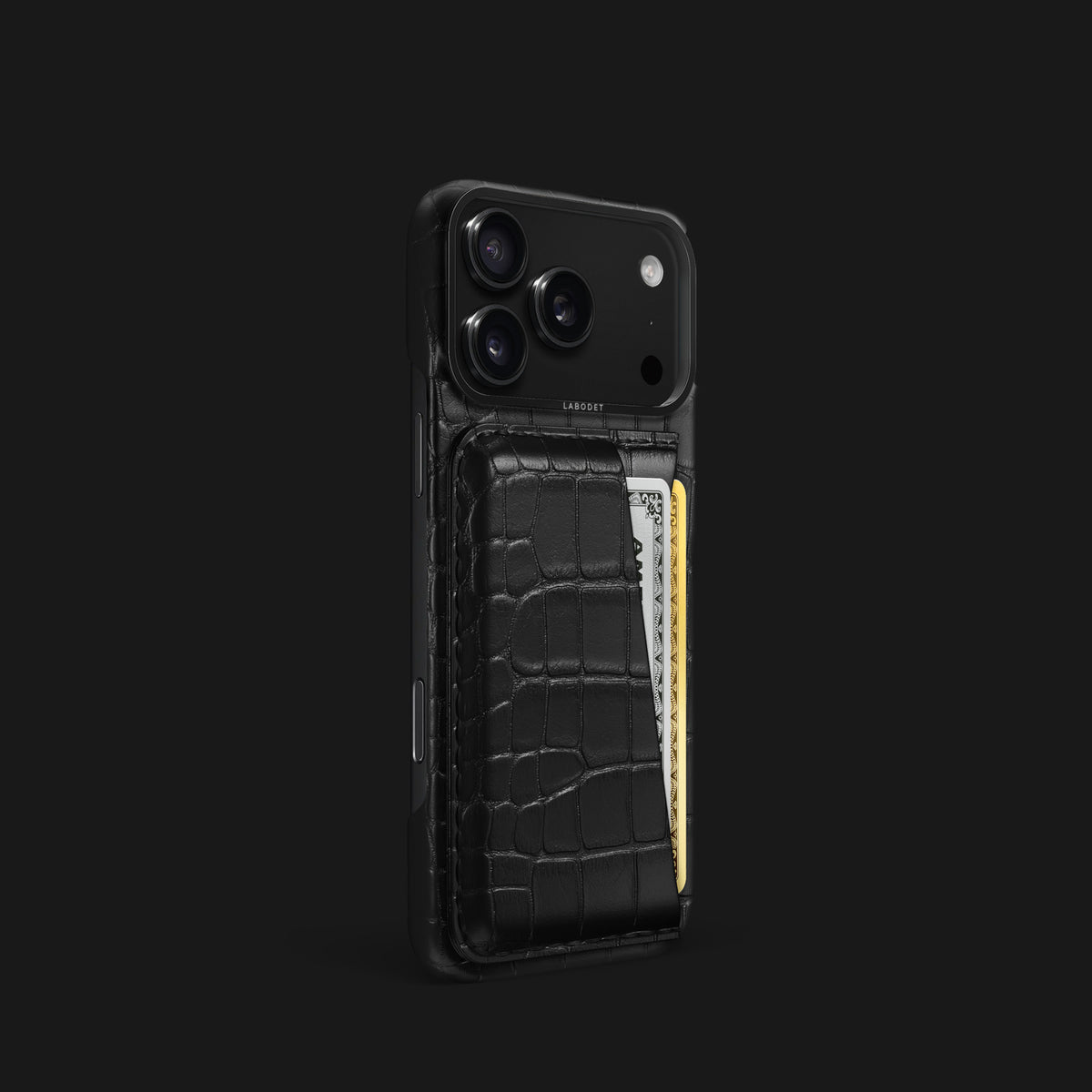 Double Card Case Edition Black For iPhone 17 Pro In Alligator -2 | Edition-Black-Black